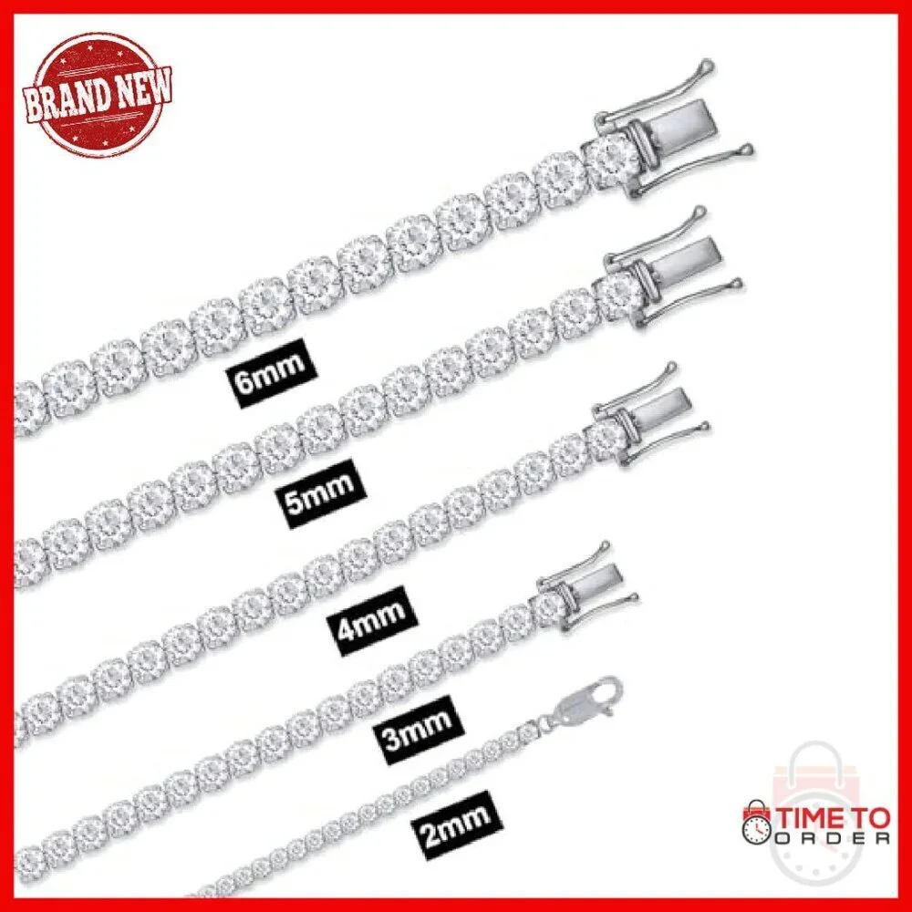 Lab Created Moissanite Tennis Bracelet 14K White Gold Plated Sterling Silver